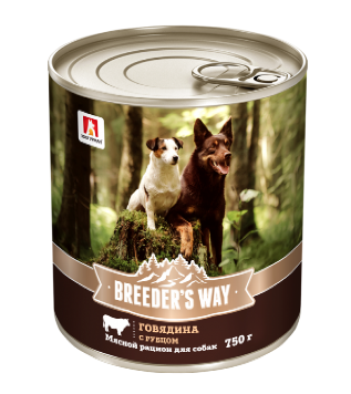 Зоогурман Breeder's Way консервы для взрослых собак с говядиной и рубцом