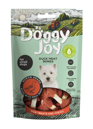 Купить doggy joy лакомство для собак мелких пород, косточки с мясом утки