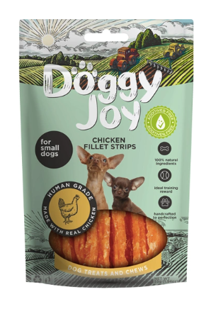 Купить doggy joy лакомство для собак мелких пород, полоски из куриного филе