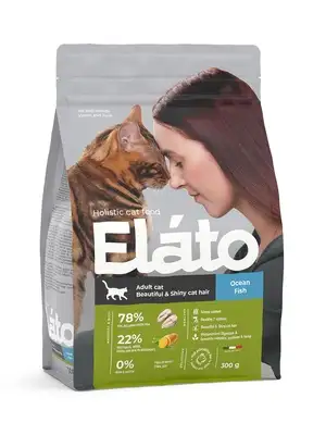 Купить elato сухой корм для взрослых кошек с рыбой для красивой и блестящей шерсти