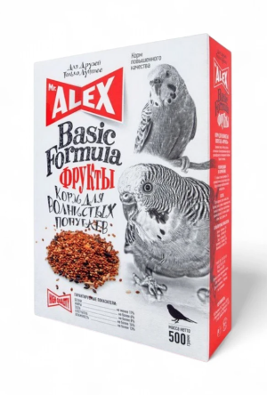 Купить mr.alex сухой корм для волнистых попугаев «фрукты» (basic)