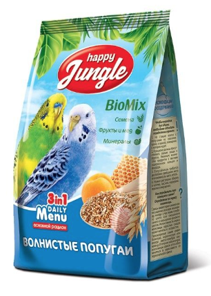Купить happy jungle корм для волнистых попугаев