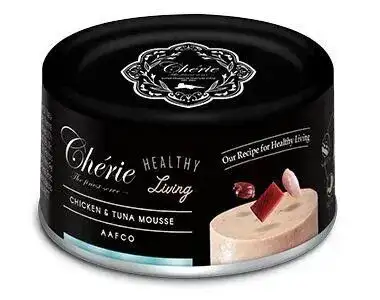 PETTRIC Cherie Healthy Living влажный корм для взрослых кошек Мусс из курицы и тунца (банка)