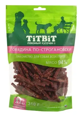 Купить titbit выгодная упаковка xxl лакомство для собак всех пород Говядина по-строгановски 