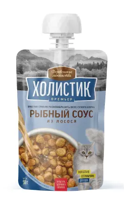 Купить Деревенские лакомства Холистик Премьер Рыбный соус из лосося для кошек