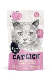 Купить kitty joy лакомство для кошек, крем-пюре с курицей и креветками