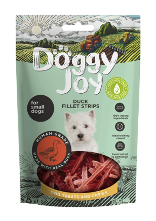 Купить doggy joy лакомство для собак мелких пород, полоски из утиного филе