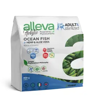 Alleva Holistic Cat Adult Ocean Fish сухой корм для взрослых и стерилизованных кошек с океанической рыбой, коноплей и алое вера