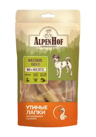 Купить alpenhof лакомство для собак средних и крупных пород Утиные лапки