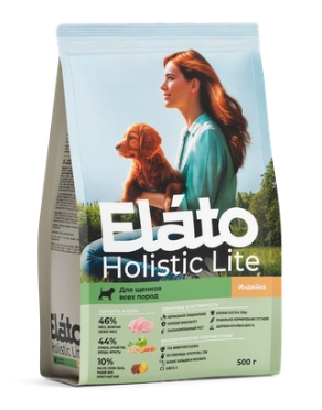 Купить elato holistic lite сухой корм для щенков всех пород с индейкой