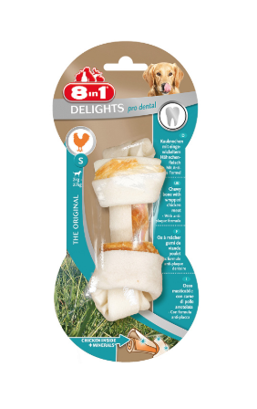 Купить 8in1 dental delights s лакомство для собак мелких и средних пород косточка с куриным мясом и минералами