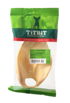 Купить titbit лакомство для собак ухо телячье большое