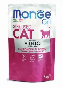 Monge Cat Grill влажный корм для стерилизованных кошек с итальянской телятиной (пауч)