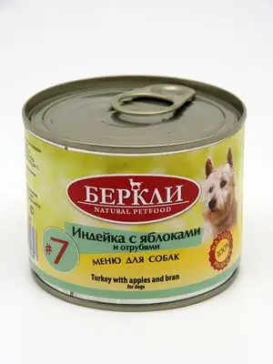 Купить berkley консервы для собак с индейкой, яблоками и отрубями local