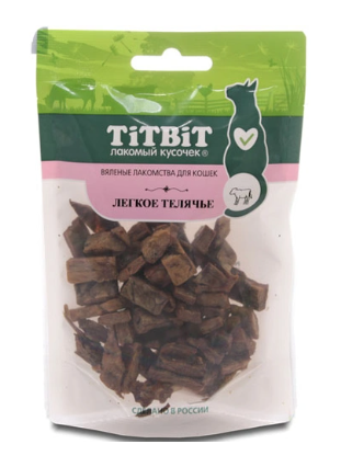 Купить titbit Лакомый кусочек Лакомство для кошек легкое телячье вяленое