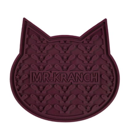 Купить mr.kranch Лизательный коврик для медленного поедания, бордовый на присосках, для собак и кошек