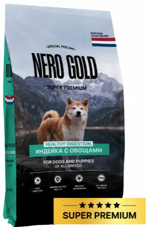 Купить nero gold super premium healthy digestion сухой корм для собак и щенков всех возрастов с мясом индейки и овощами