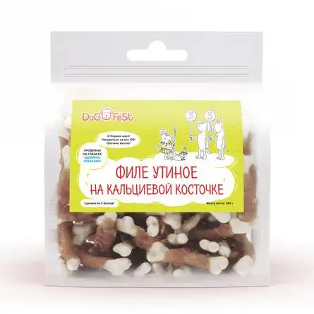 Купить dog fest лакомство для собак Филе утиное на кальциевой косточке