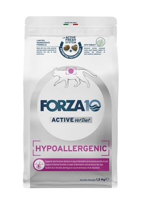 Купить forza10 active vetdiet hypoallergenic сухой диетический корм для взрослых кошек с проблемами пищевой непереносимости и аллергией на животный белок, с рыбой