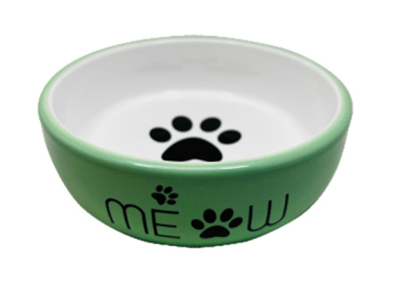 Купить №1 миска для кошек, керамическая, с лапкой кошки