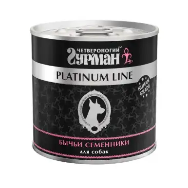 Купить Четвероногий Гурман platinum line консервы для взрослых собак всех пород с бычьими семенниками в желе