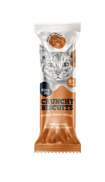 KITTY JOY лакомство для кошек, хрустящие подушечки с начинкой со вкусом лосося