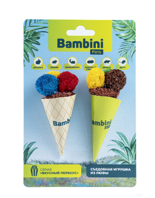 Купить bambini pets Игрушка для грызунов "Мороженое рожок" из люфы