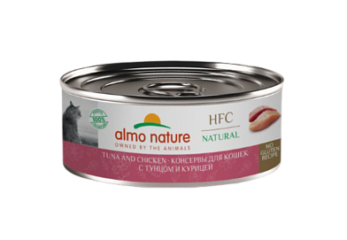 Almo Nature Консервы для кошек и котят с тунцом и курицей (HFC - Natural - Tuna and Chicken)