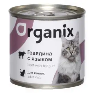Organix консервы для кошек с говядиной и языком