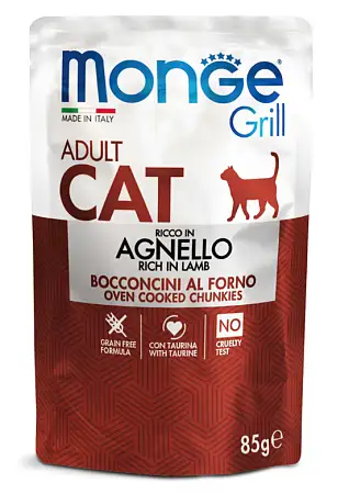 Купить monge cat grill Влажный корм для взрослых кошек из новозеландского ягненка (пауч)