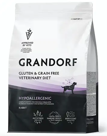 Купить grandorf veterinary diet dog hypoallergenic полнорационный диетический корм для собак с пищевой аллергией или непереносимостью