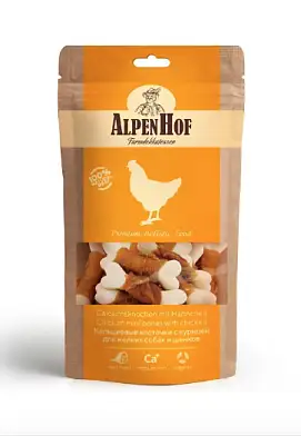 AlpenHof лакомство для мелких собак и щенков Кальциевые косточки с курицей