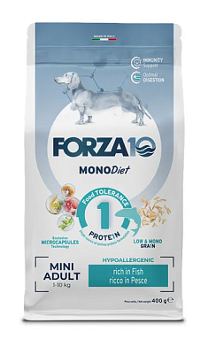 Forza10 MonoDiet Adult Mini Pesce сухой корм для взрослых собак мелких пород, с рыбой