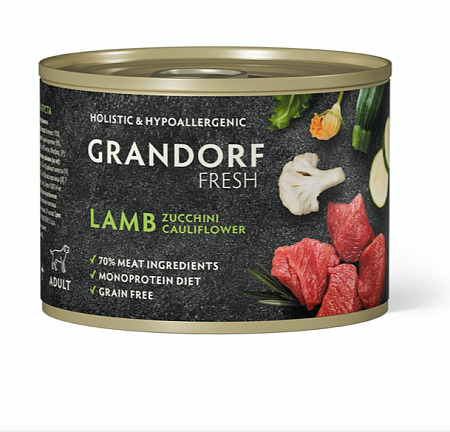 Купить grandorf fresh Консервы для собак паштет из ягненка с цукини и цветной капустой