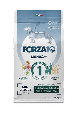 Forza10 MonoDiet Adult Mini Cervo con Patate сухой корм для взрослых собак мелких пород, с олениной и картофелем