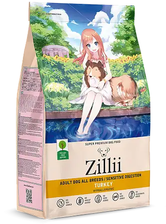 Купить zilli сухой корм для взрослых собак всех пород с чувствительным пищеварением Индейка