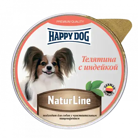Купить happy dog natur line влажный корм паштет для собак телятина с индейкой (ламистер)