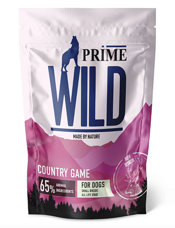 Купить prime wild gf country game сухой корм для щенков и собак мелких пород с уткой и олениной