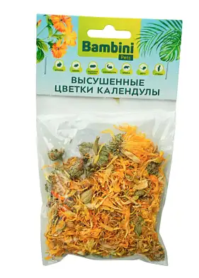 Bambini Pets Лакомство высушенные цветки календулы для грызунов и кроликов