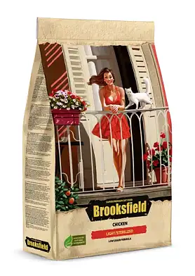 Brooksfield Low Grain Adult Cat Light/Sterilized сухой корм для взрослых стерилизованных кошек с избыточным весом, с курицей и рисом