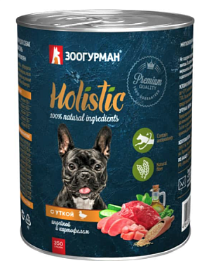Зоогурман консервы для собак "Holistic" с уткой, индейкой и картофелем