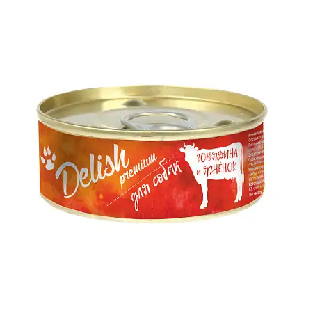 Купить delish premium консервы для собак говядина/ягненок