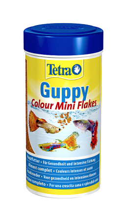 Купить tetra guppy colour flakes Корм для усиления окраса гуппи и живородящих рыб, хлопья