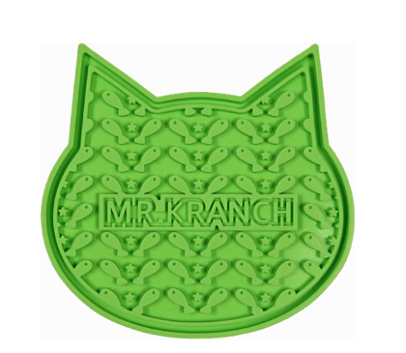 Купить mr.kranch Лизательный коврик для медленного поедания, зеленый на присосках, для собак и кошек