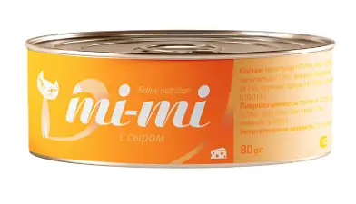 Mi-Mi консервы для кошек кусочки тунца с сыром в желе