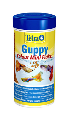 Tetra Guppy Colour Flakes Корм для усиления окраса гуппи и живородящих рыб, хлопья