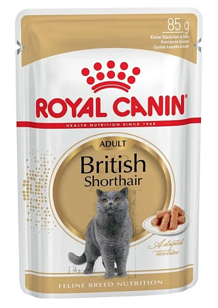Купить royal canin british shorthair adult влажный корм для взрослых британских короткошерстных кошек в соусе (пауч)