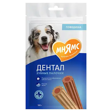 Мнямс DENTAL лакомство для собак Зубные палочки с говядиной