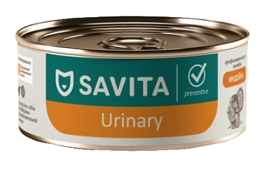 SAVITA vet Urinary S/O консервы для взрослых собак при мочекаменной болезни с индейкой