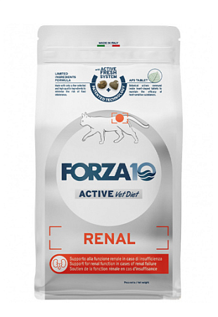 Купить forza10 active vetdiet renal сухой диетический корм для взрослых кошек при острой и хронической почечной недостаточности